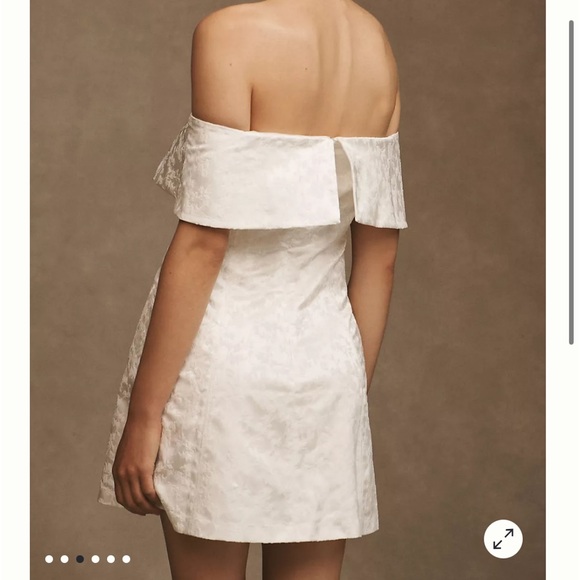 BHLDN Ingrid Stretch Jacquard off the shoulder mini dress - Picture 3 of 6